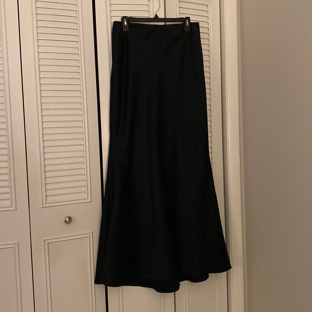 Floor length satin skirt